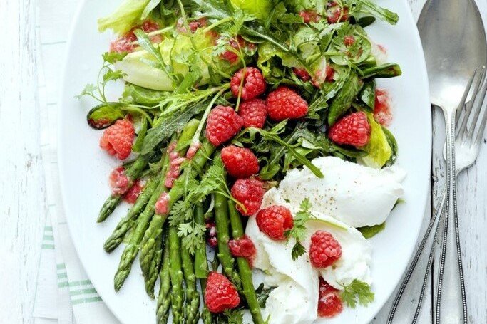 salade met frambozendressing