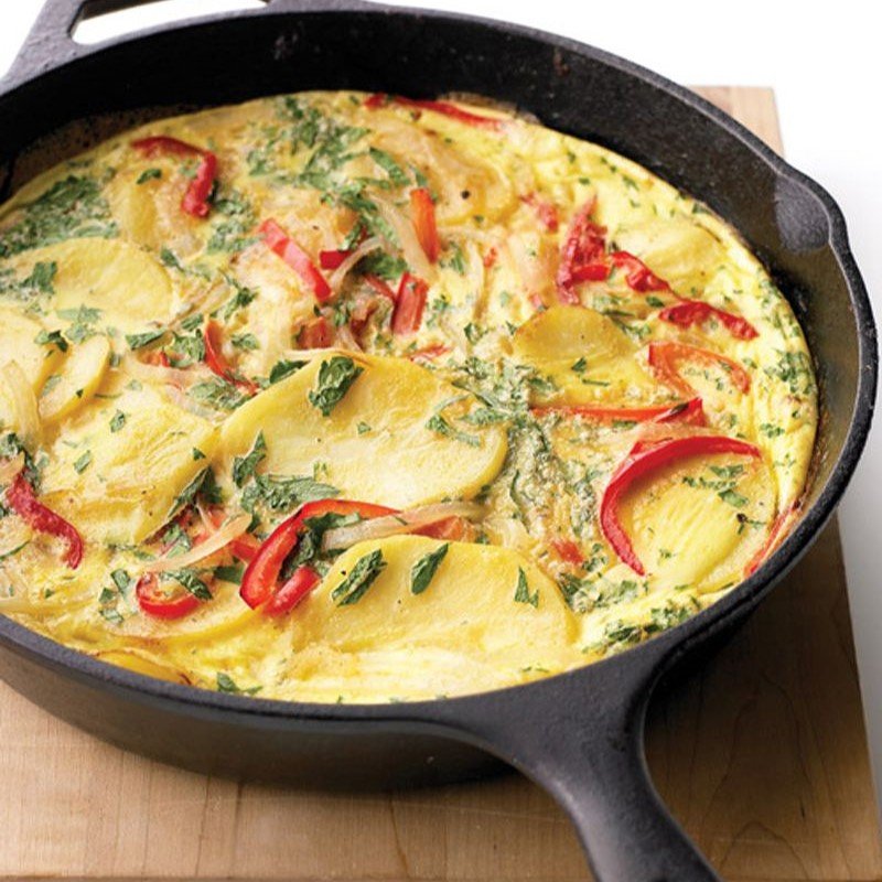 Aardappeltortilla met spinazie