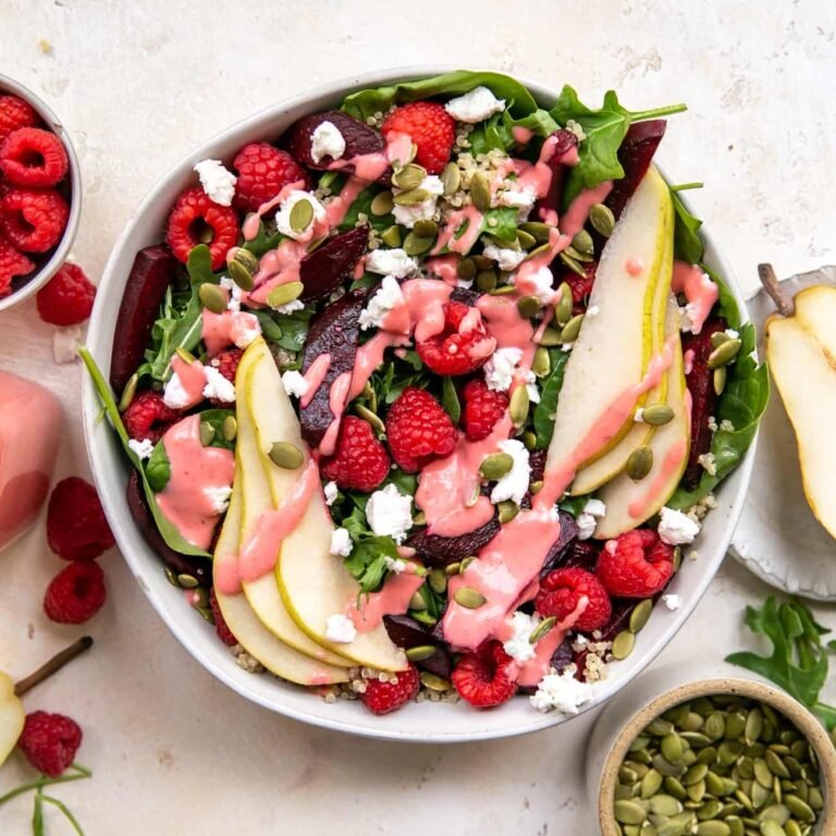 Salade met rode biet en frambozen