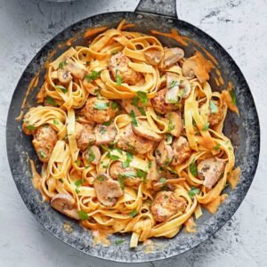 Snelle tagilatelle Stroganoff