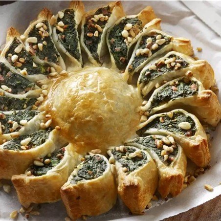 Spinaziebloem met ricotta en ham