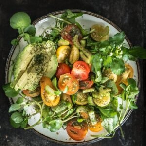 Tomatensalade met waterkers