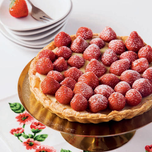 Aardbeientaart met bankerbakkersroom