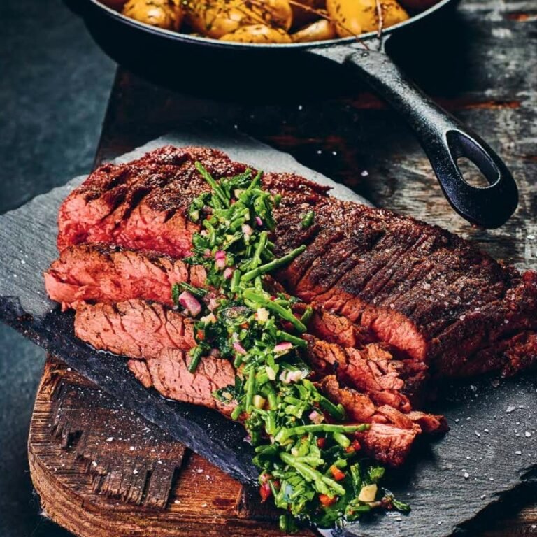 Bavette met chimichurri van zeekraal & citroenkrieltjes