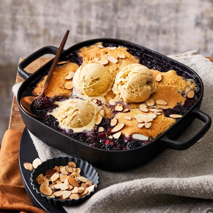 Bosvruchten-cobbler met gember