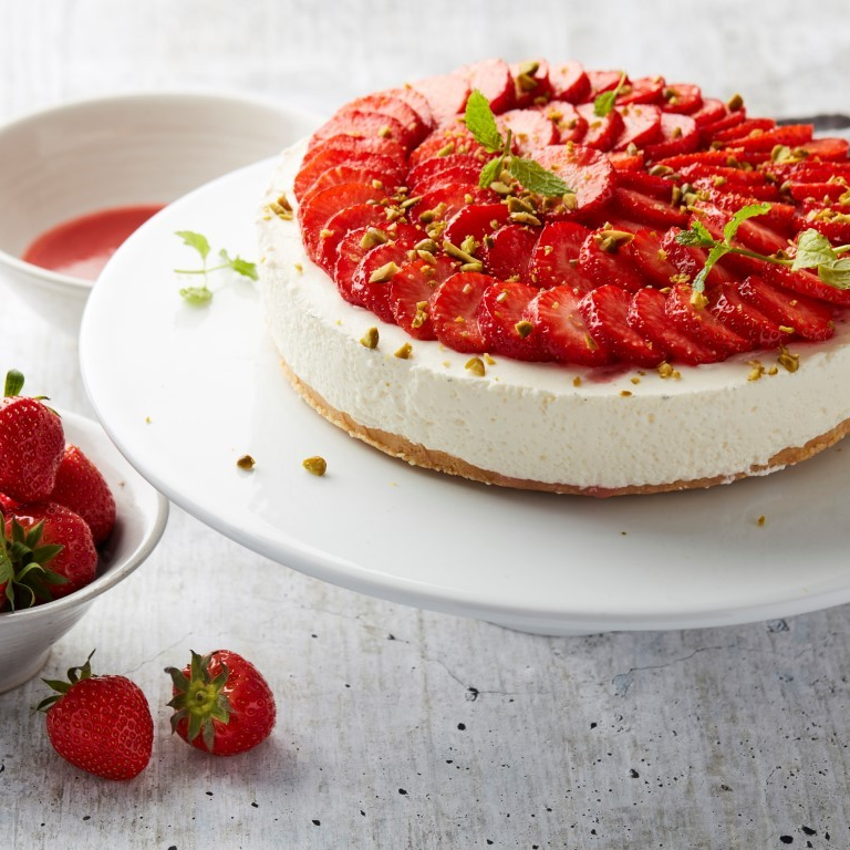 Cheesecake met aardbeien