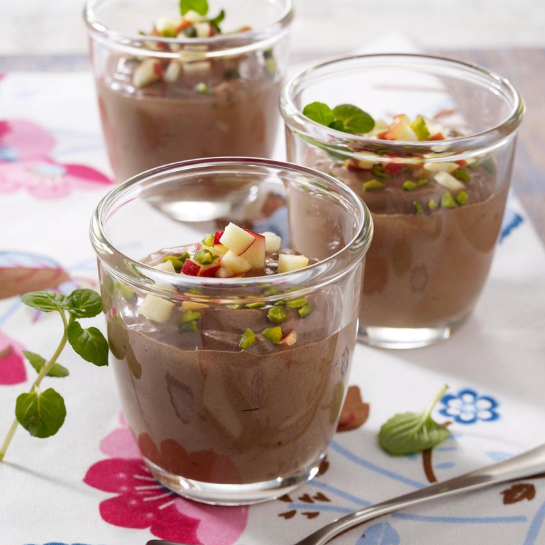Choco-hazelnootpudding met pistache