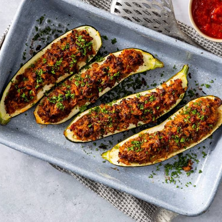 Courgette gevuld met gehakt
