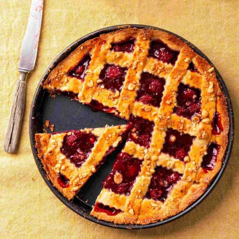 Crostata met frambozen & hazelnoten