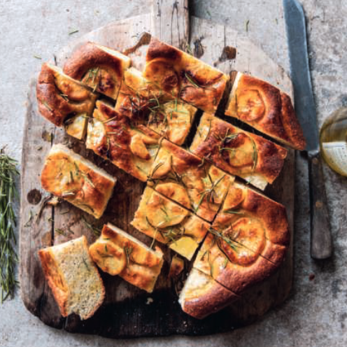Focaccia met aardappelen & rozemarijn