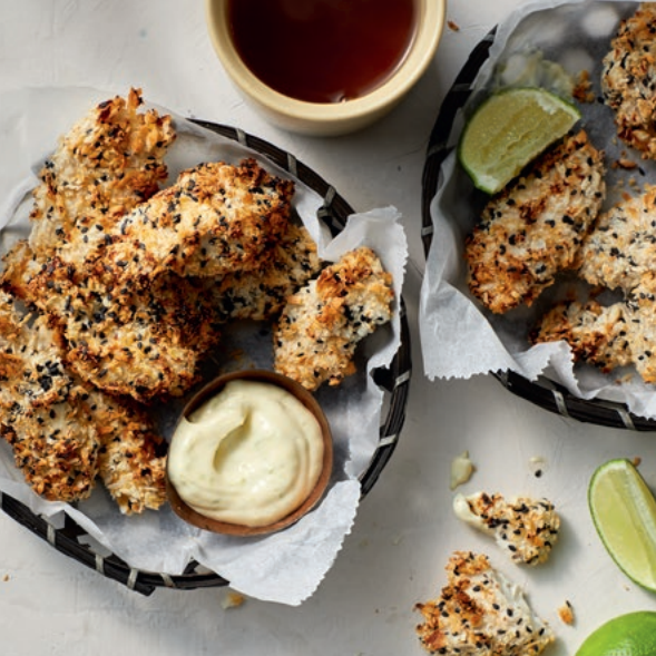 Japanse kipnuggets met miso & limoenmayonaise