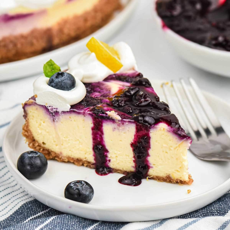 Mango cheesecake met bosbessen