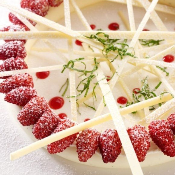 Panna cotta met aardbeien