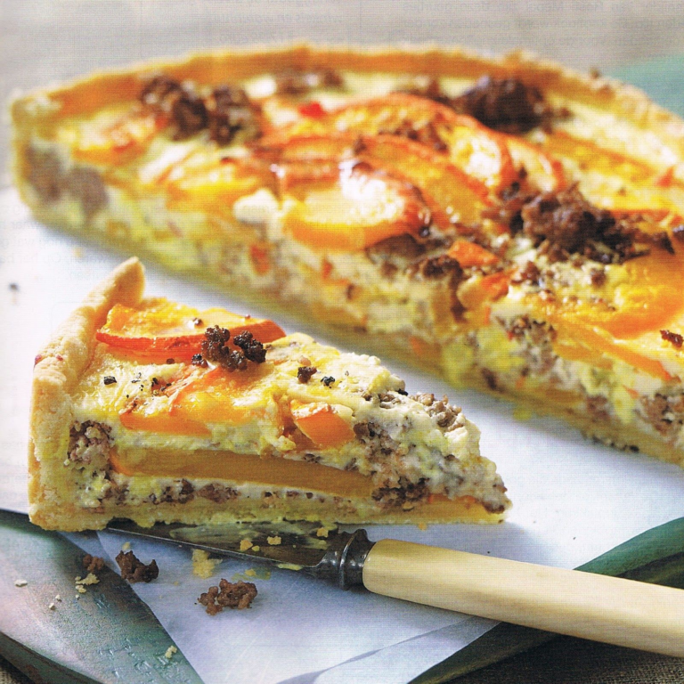 Pompoen-gehaktquiche