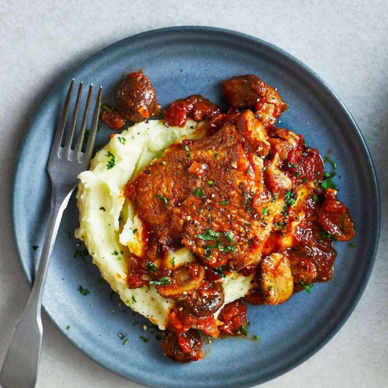 Poulet chasseur uit de slowcooker