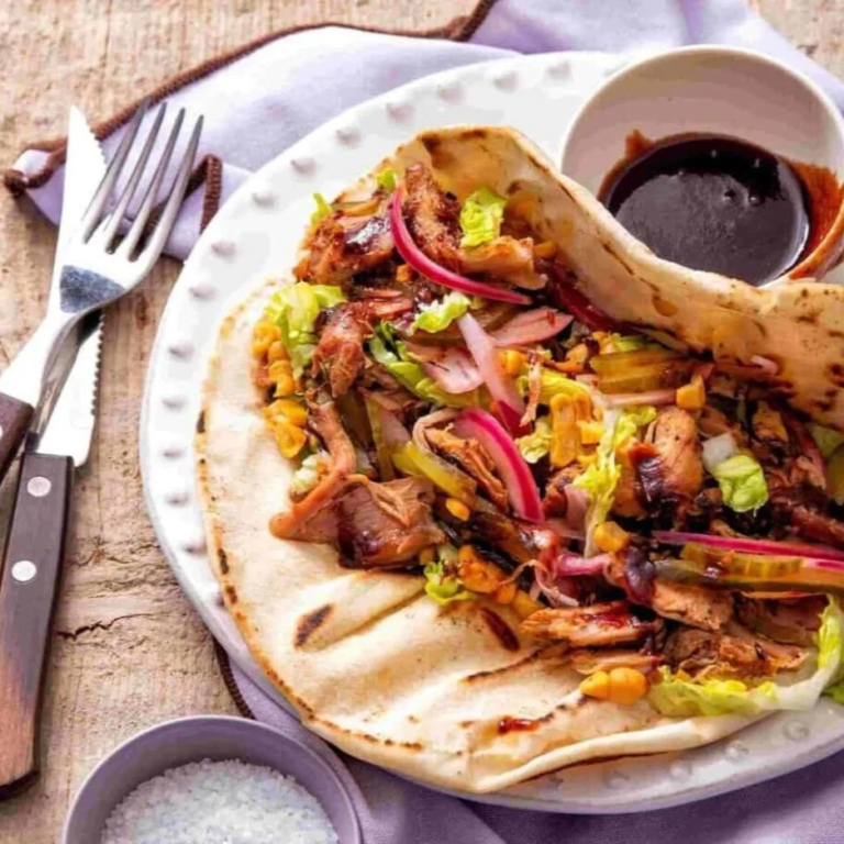 Pulled chicken wraps