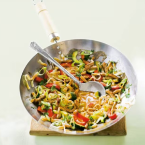 Romige rode curry met varkensreepjes