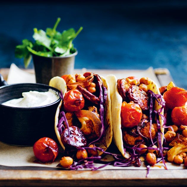 Taco's met chorizo, bloemkool & kikkererwten