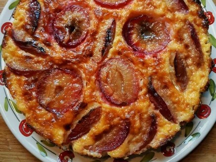 Toscaanse rijsttaart met pruimen