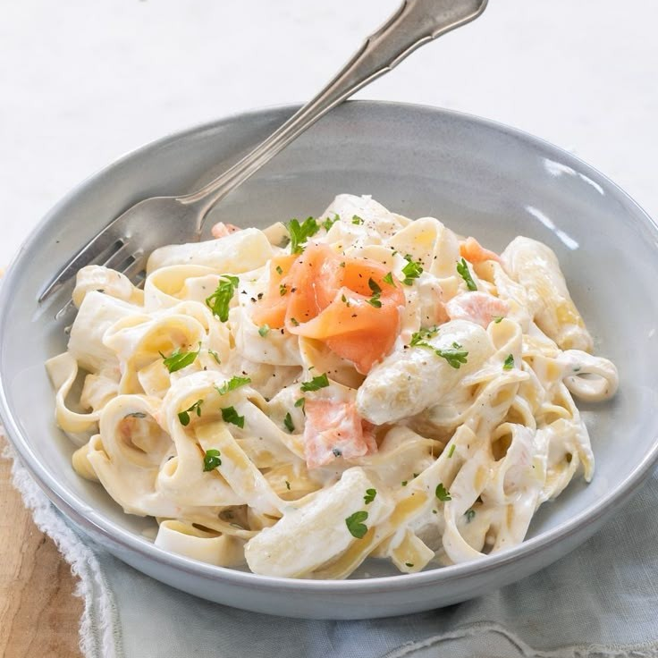 Zalm met asperges & pasta