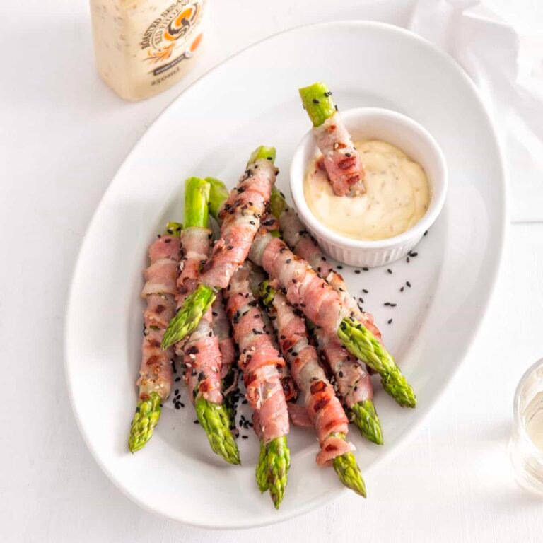 Groene asperges met spek