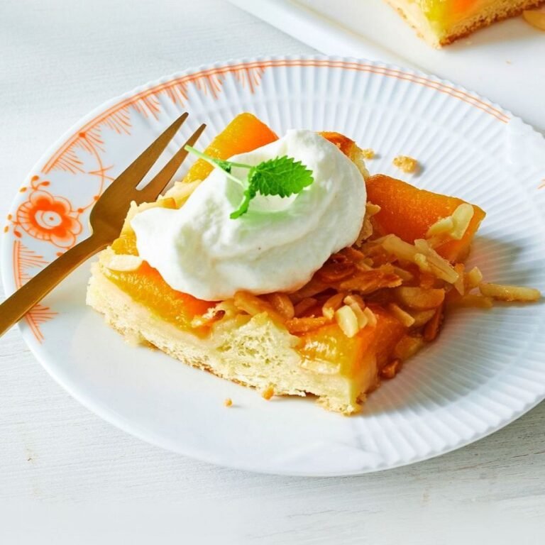 Abrikozen plaatcake met amandel