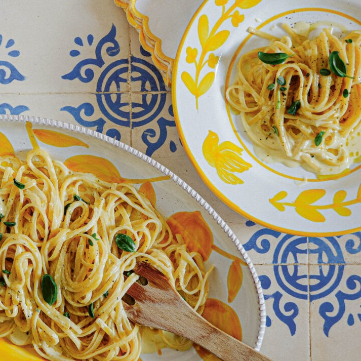 Romige citroenlinguine