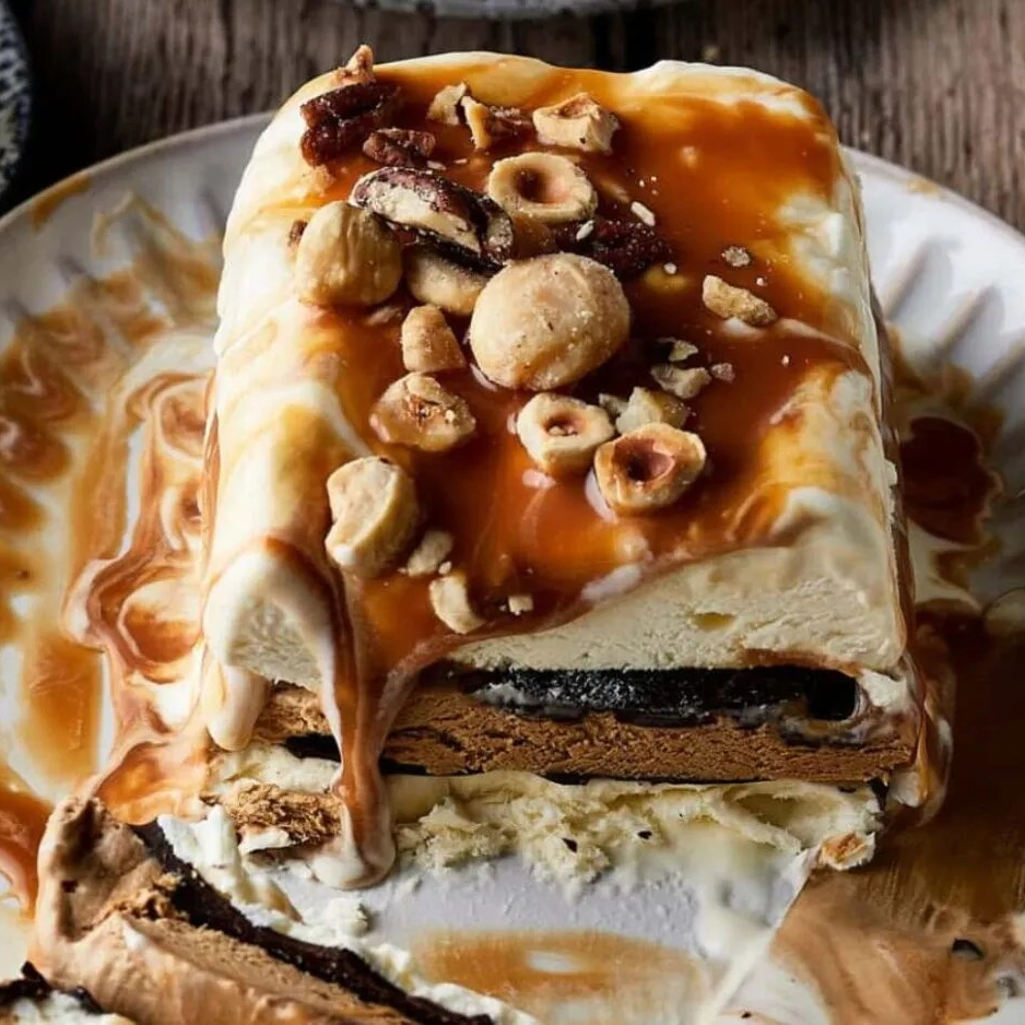 Homemade Viennetta caramel