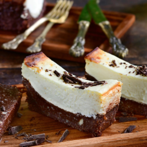 Brownie-cheesecake noten & citrusrasp