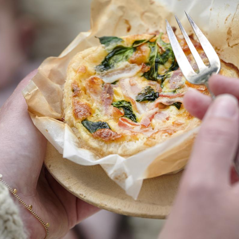 Miniquiches met pompoen, spinazie & pancetta