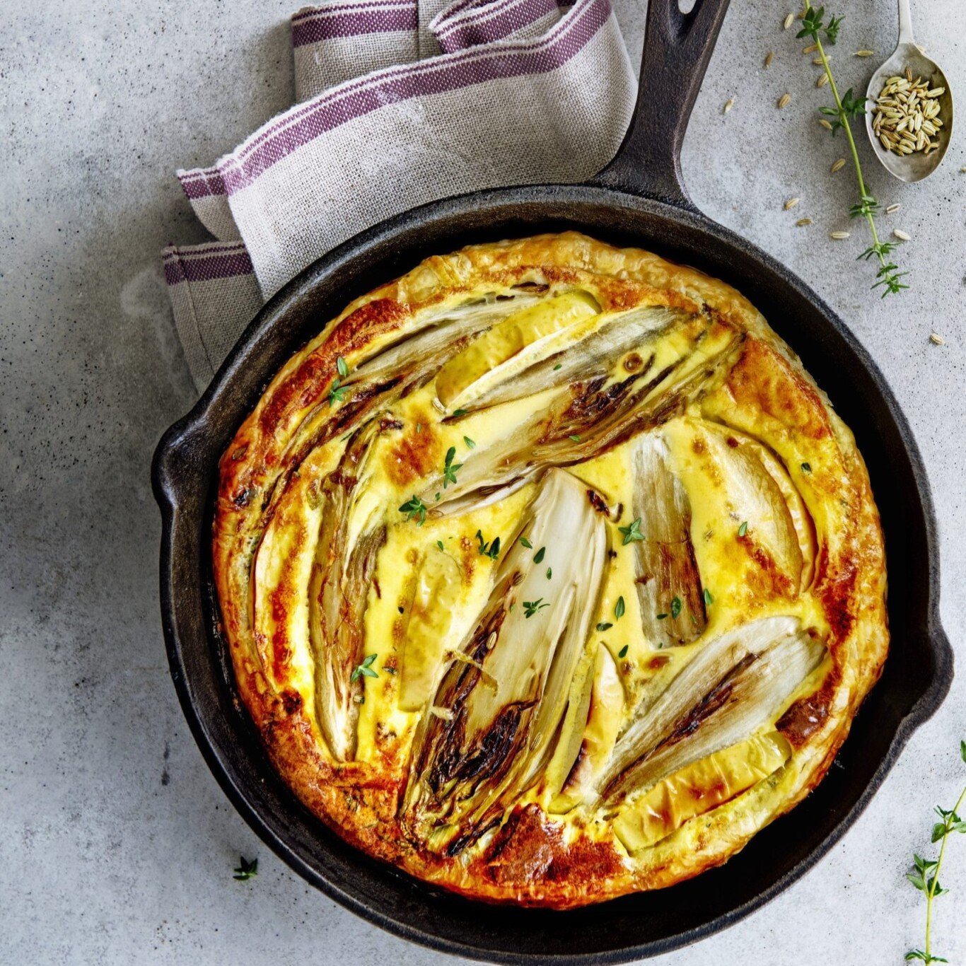 Quiche met witlof, bier, appel & kaas