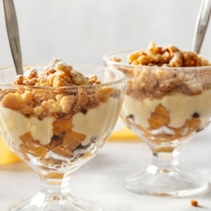 Appelcrumble met custard