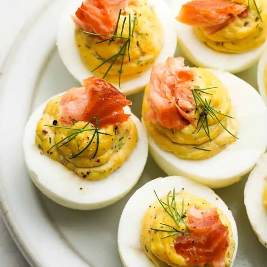 Crispy gevulde eitjes met zalm