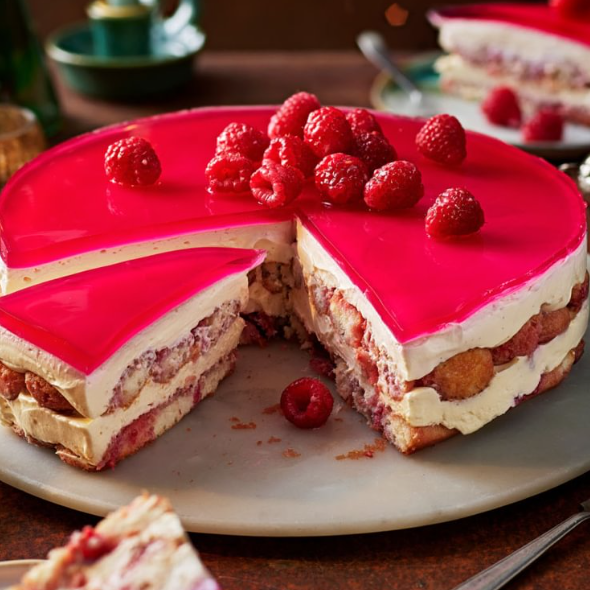 No-bake frambozentrifletaart