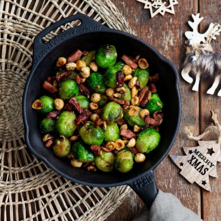 Spruitjes met spek & hazelnoot