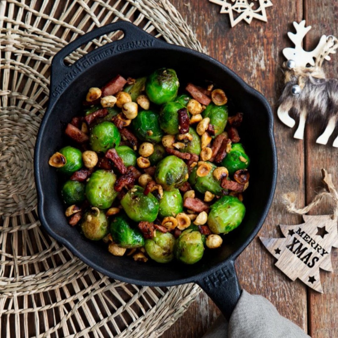 Spruitjes met spek & hazelnoot