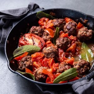 Pittige gehaktballetjes in tomatensaus