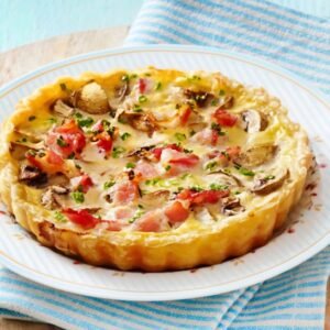Tartelette met champignons en spek