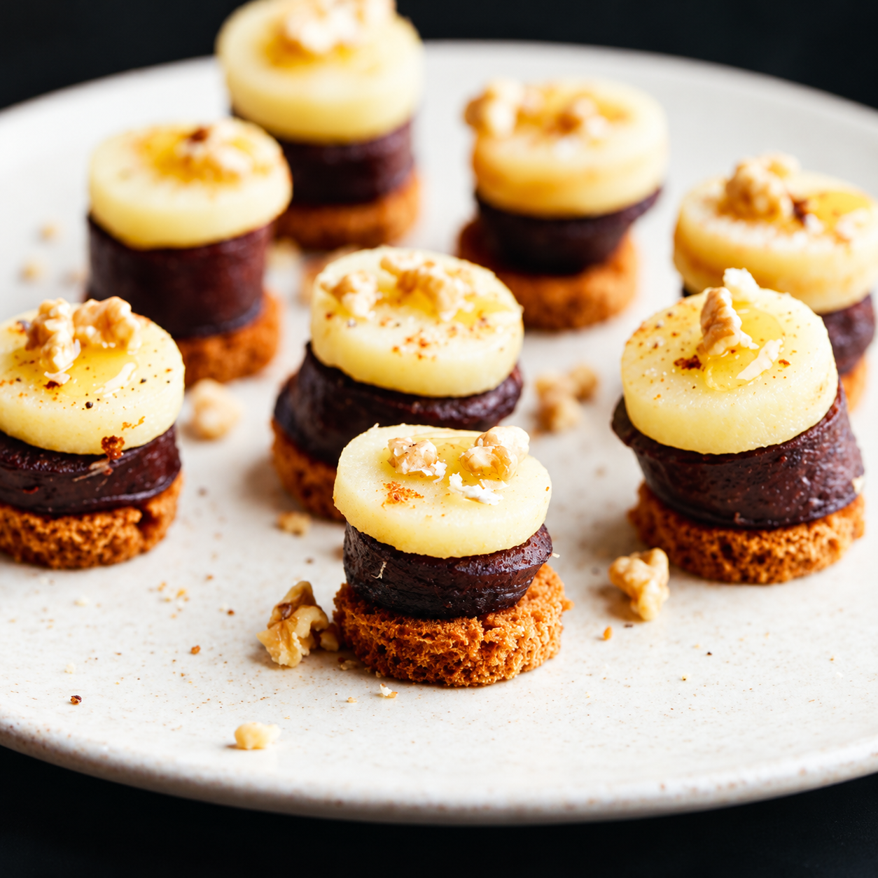 Peperkoek met bloedworst & appel