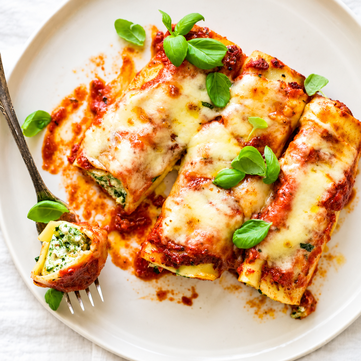 Cannelloni met spinazie & ricotta