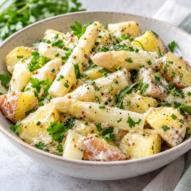 Witte asperge-aardappelsalade