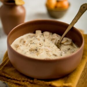 Snelle champignon-roomsaus