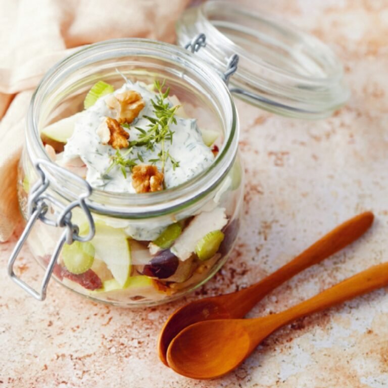 Waldorfsalade in een potje